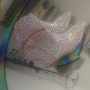 Glittering Rhinestone Ankle Boots